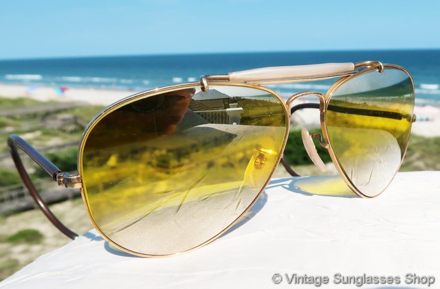 Ray ban aviator yellow on sale mirror